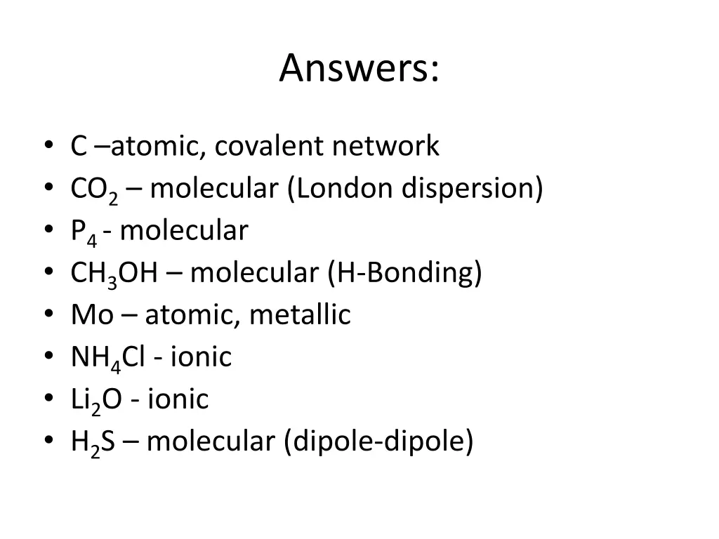 answers
