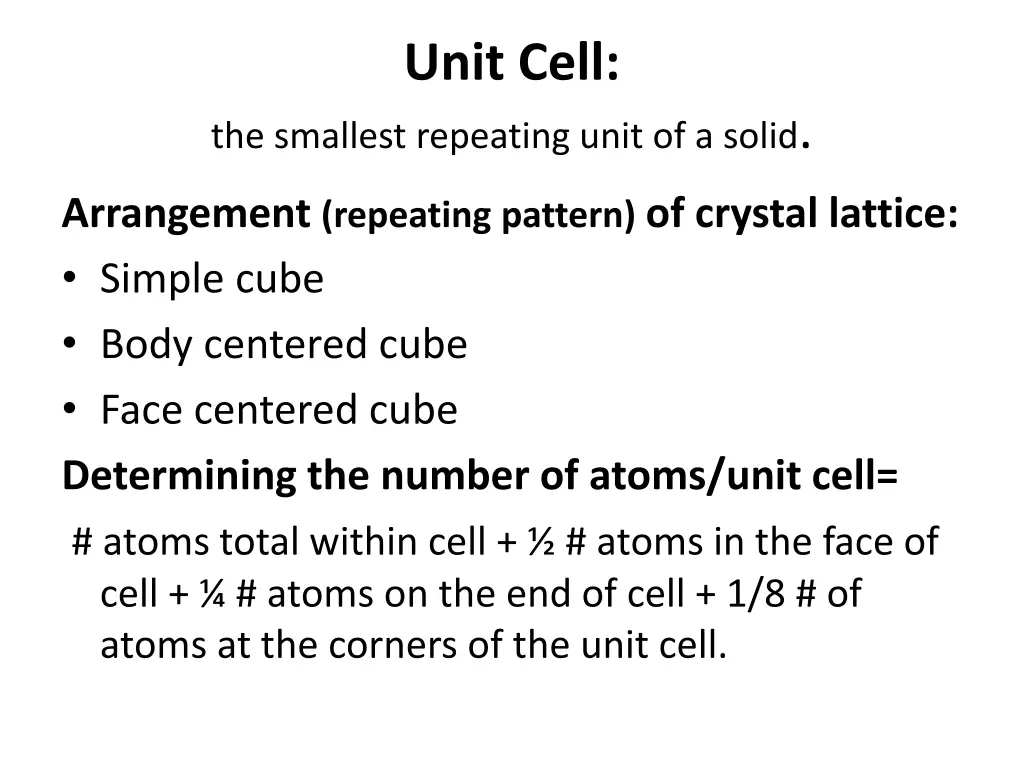 unit cell