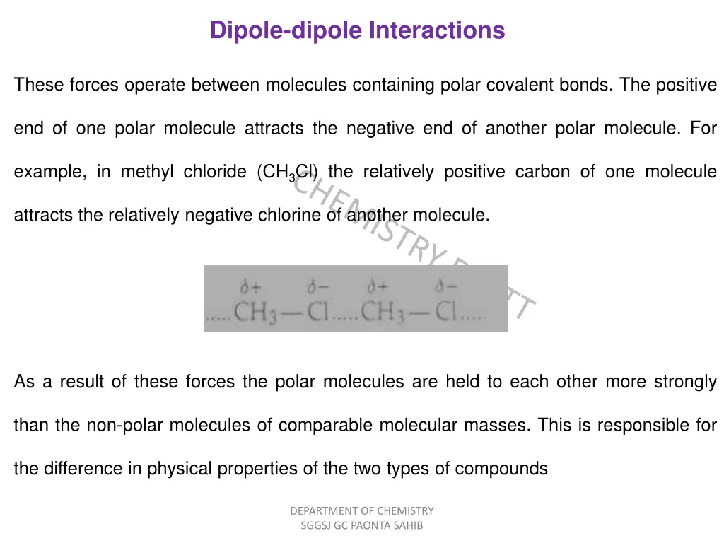 dipole dipole interactions
