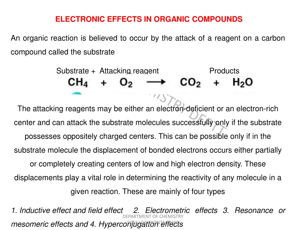 electronic effects in organic compounds