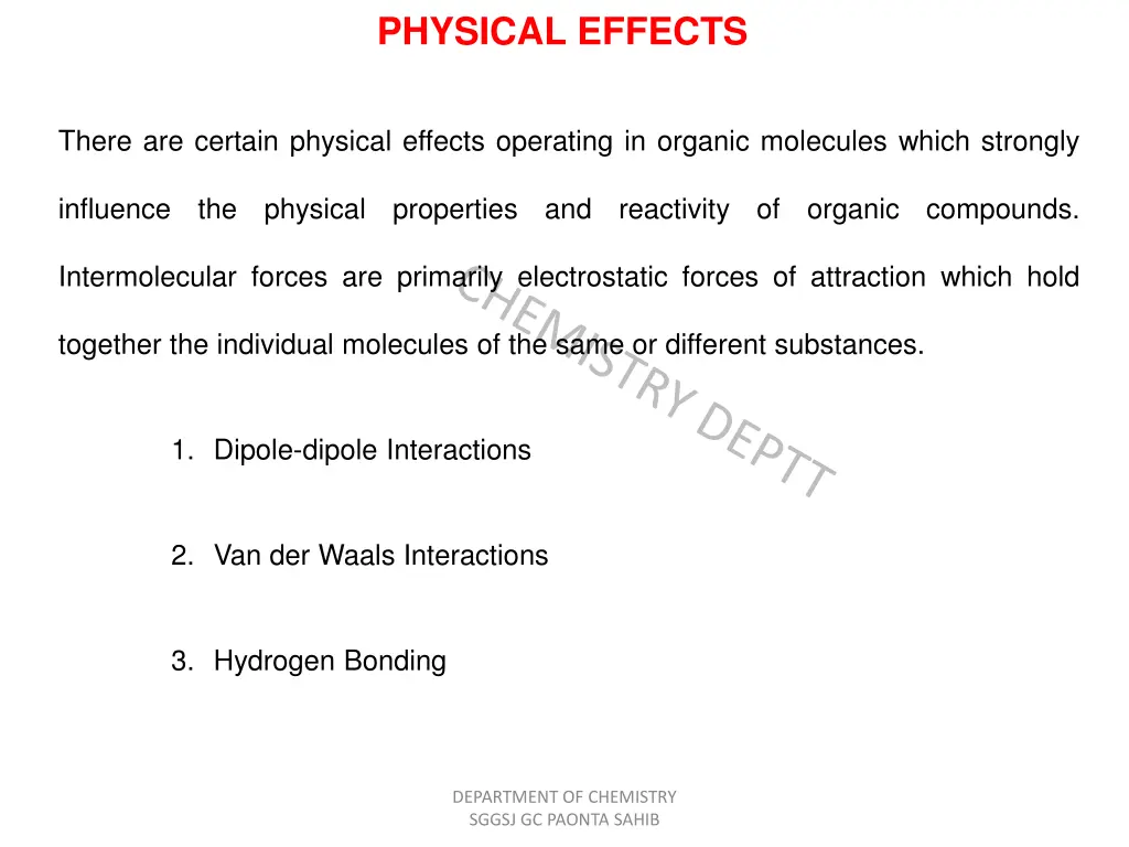 physical effects