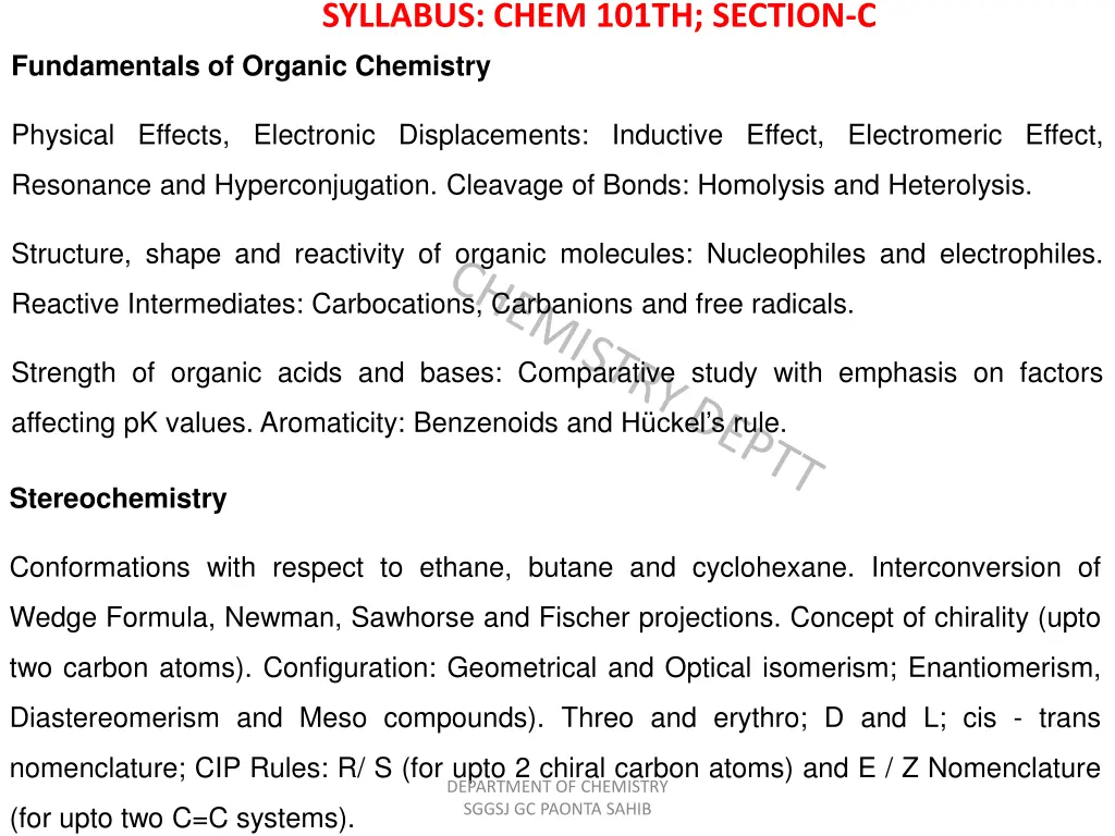 syllabus chem 101th section c