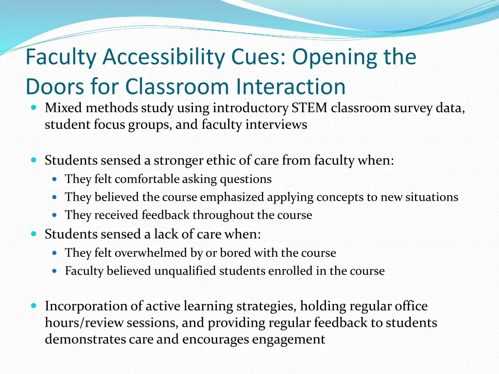 faculty accessibility cues opening the doors