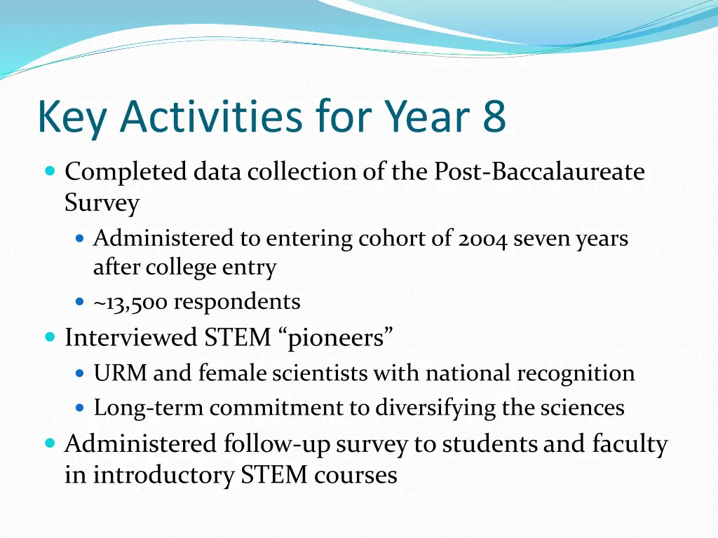 key activities for year 8
