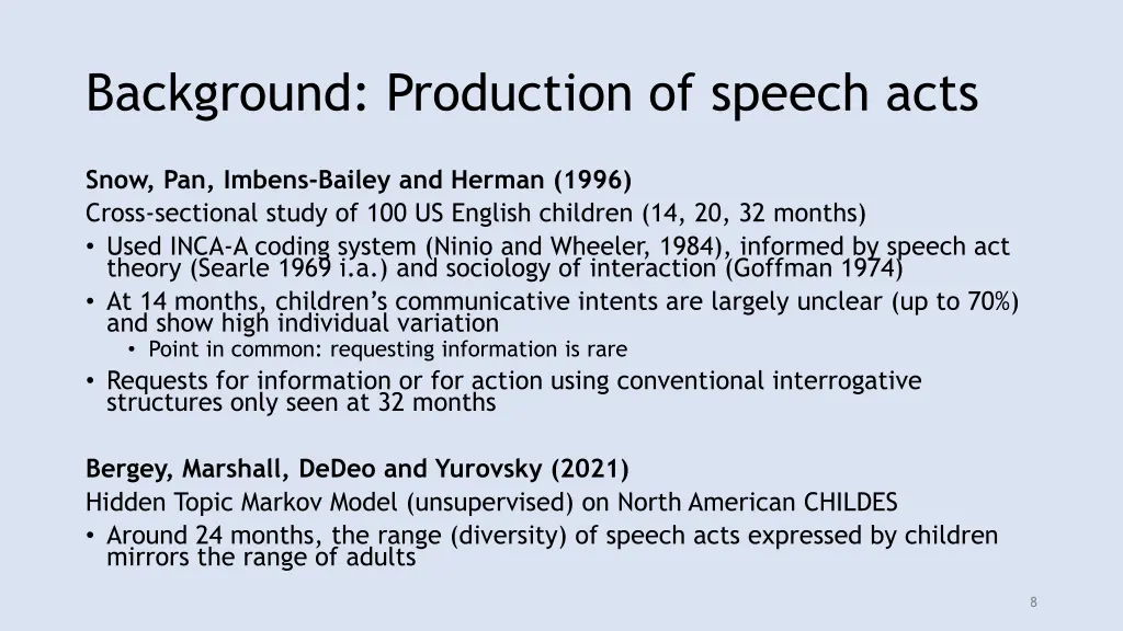 background production of speech acts