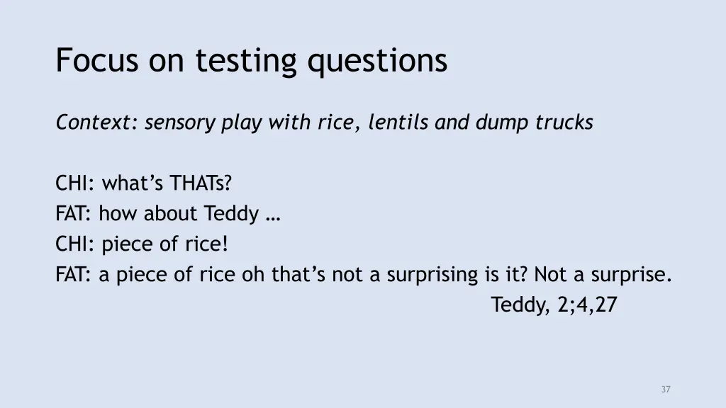 focus on testing questions 1