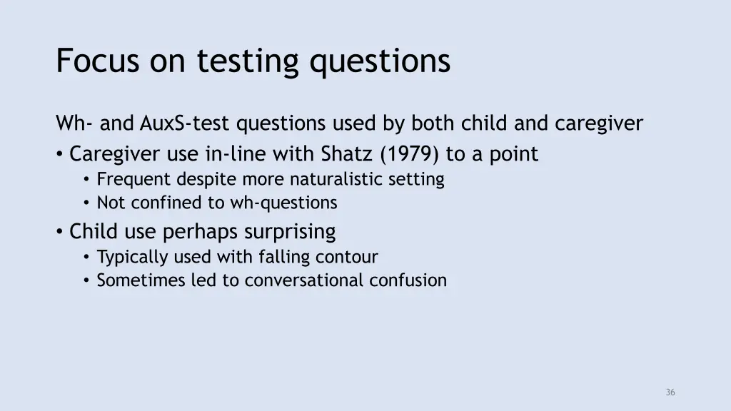 focus on testing questions
