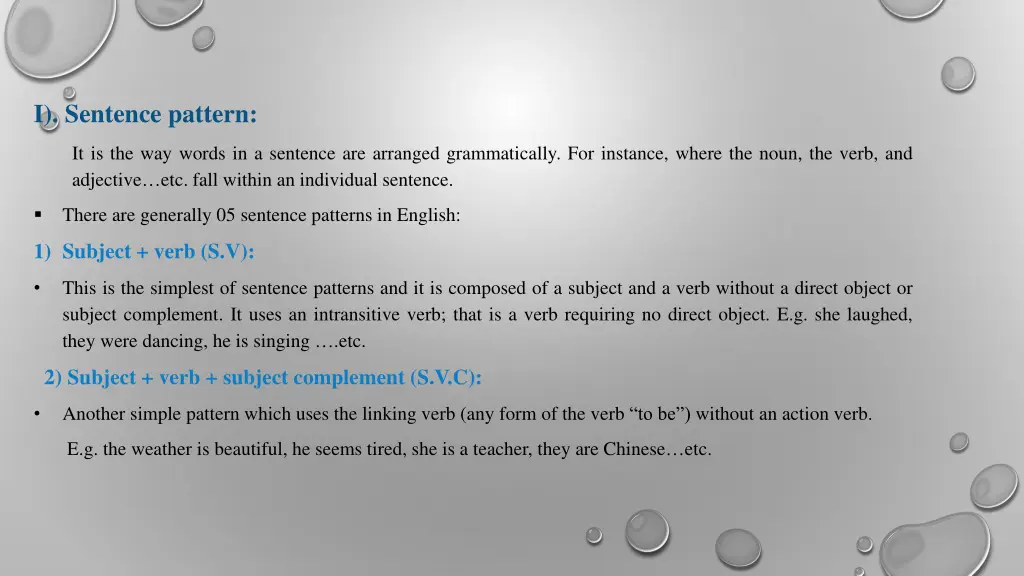 i sentence pattern