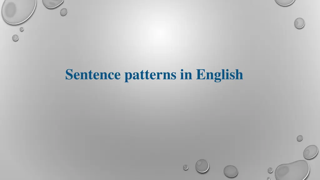 sentence patterns in english