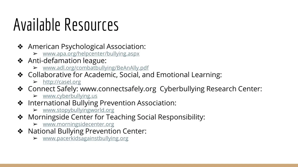 available resources