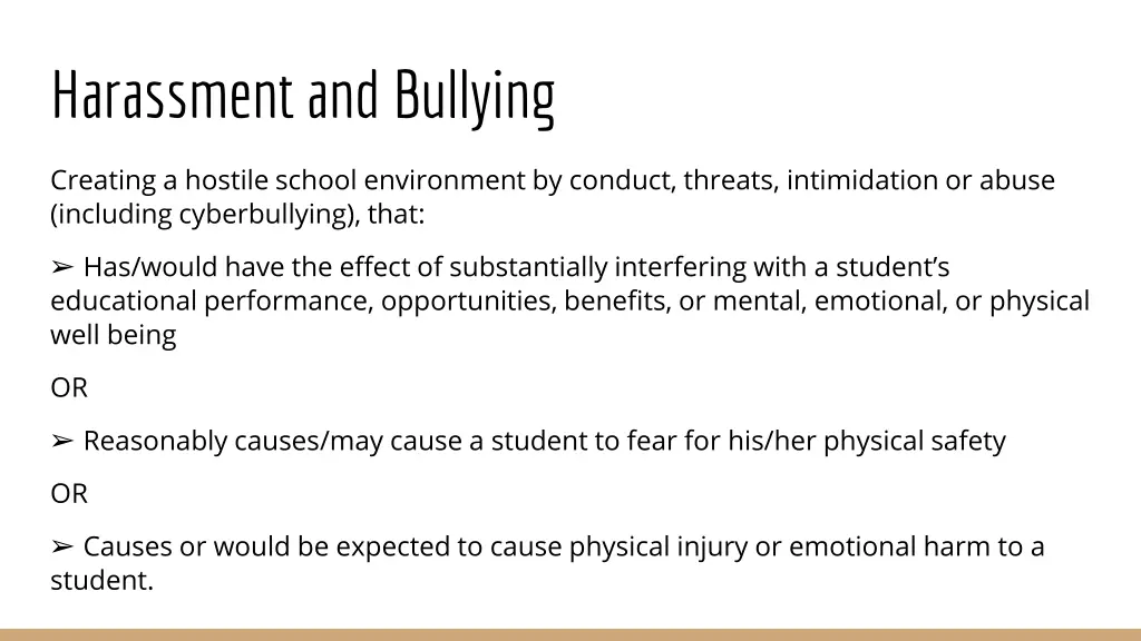 harassment and bullying