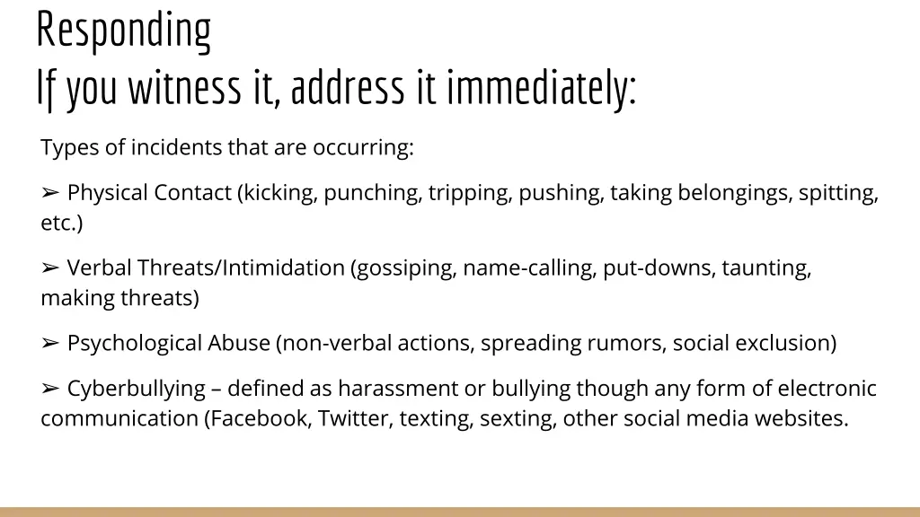 responding if you witness it address