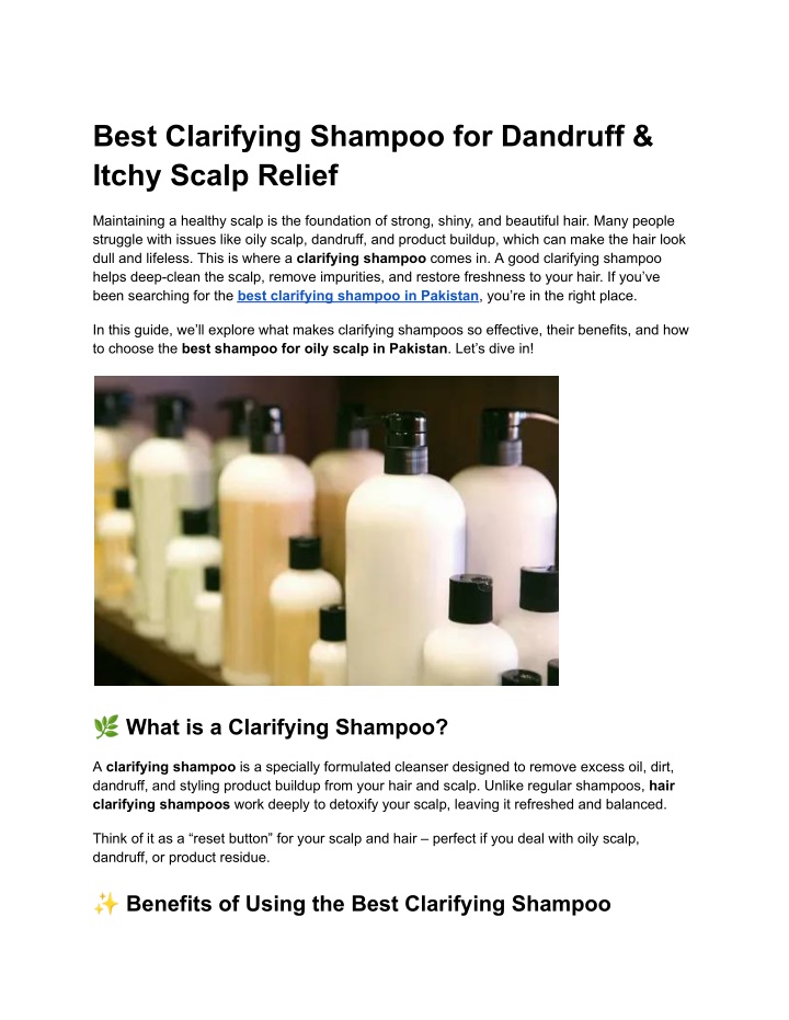 best clarifying shampoo for dandruff itchy scalp