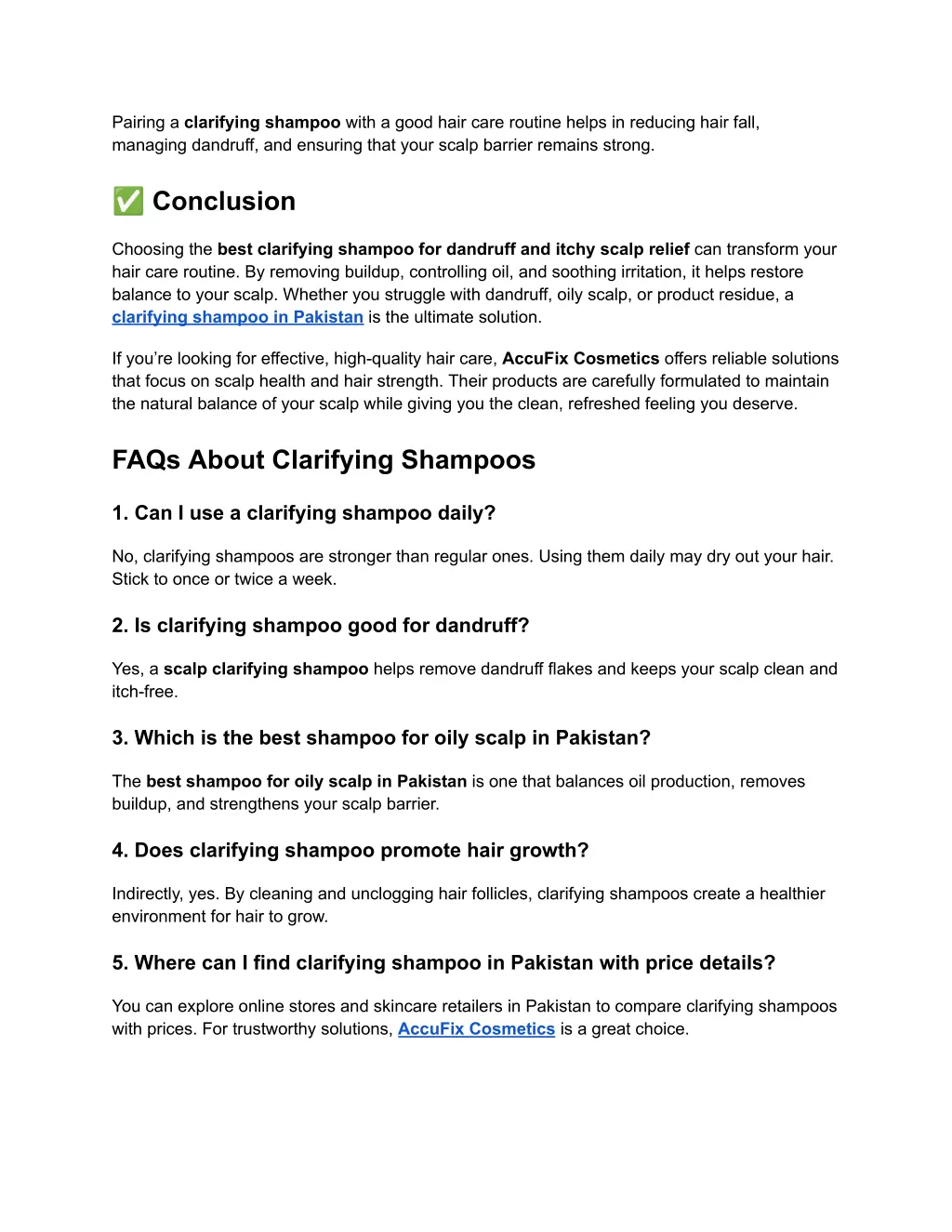 pairing a clarifying shampoo with a good hair