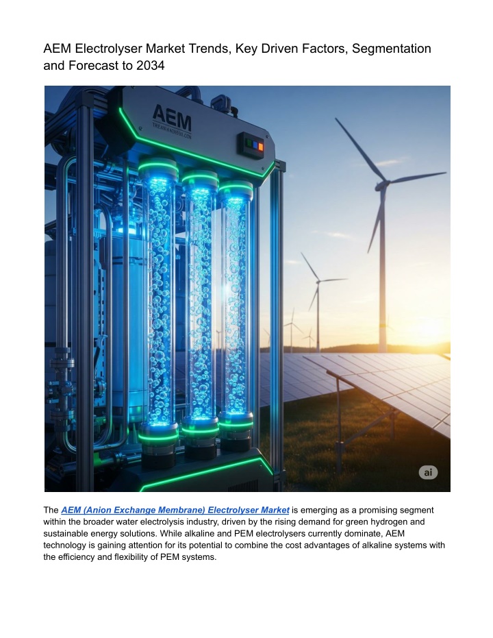 aem electrolyser market trends key driven factors