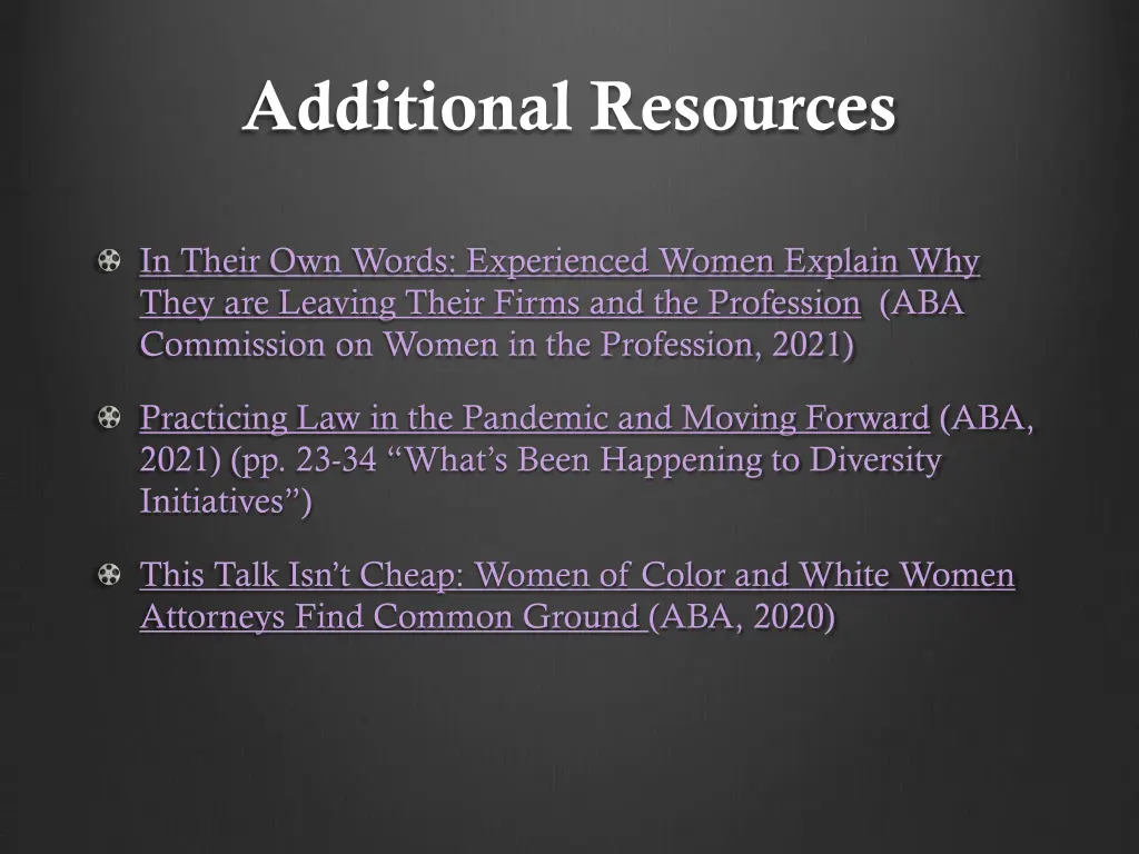 additional resources