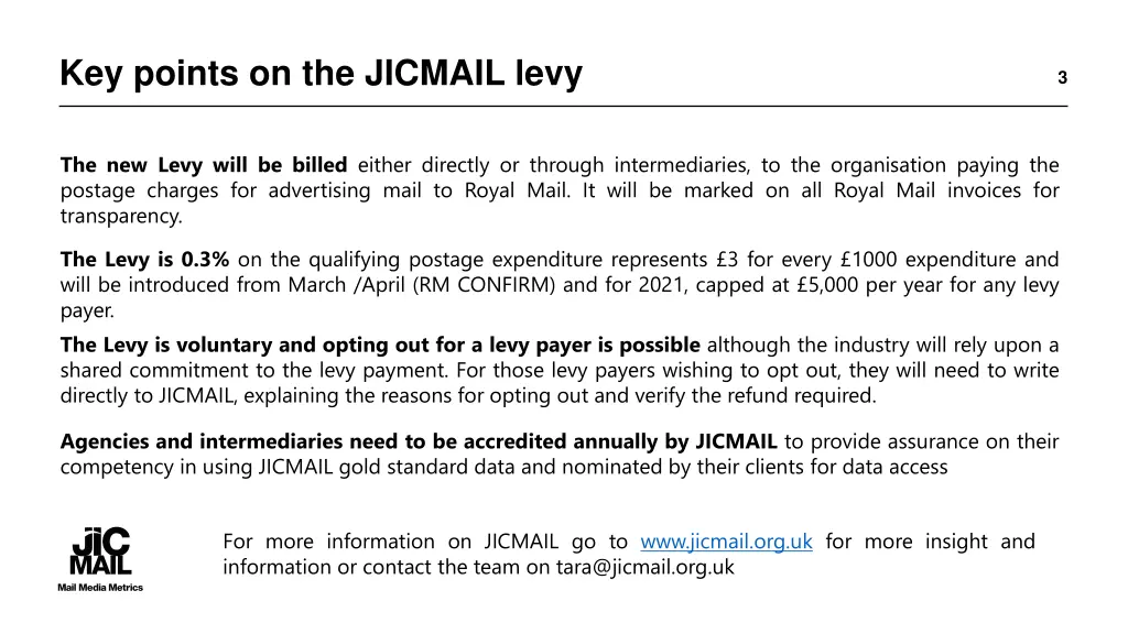 key points on the jicmail levy
