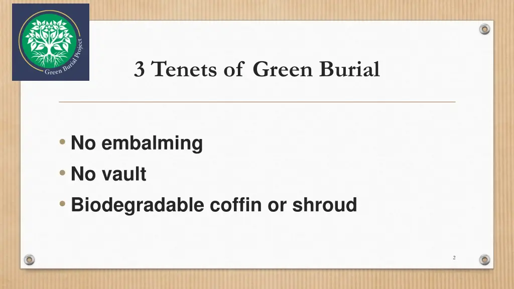 3 tenets of green burial