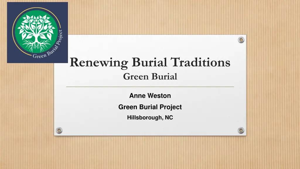 renewing burial traditions green burial