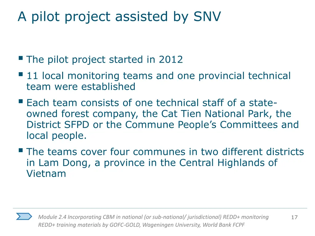 a pilot project assisted by snv 1
