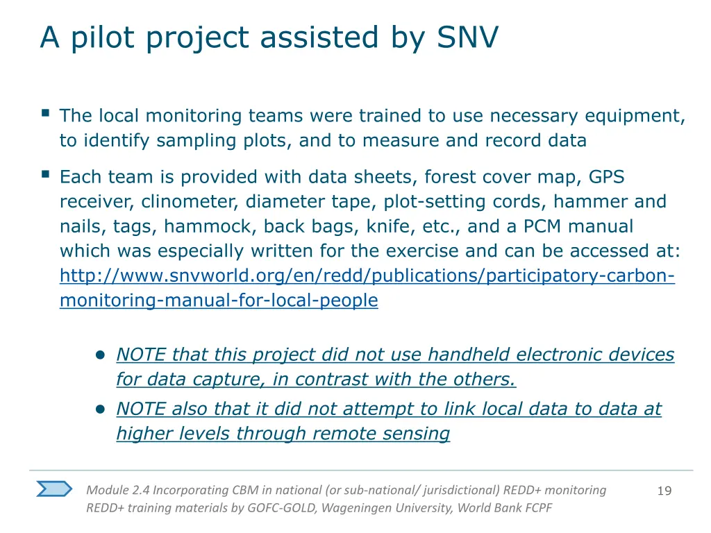 a pilot project assisted by snv 2