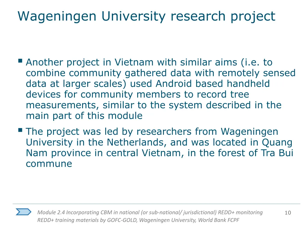 wageningen university research project
