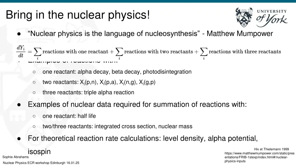 bring in the nuclear physics