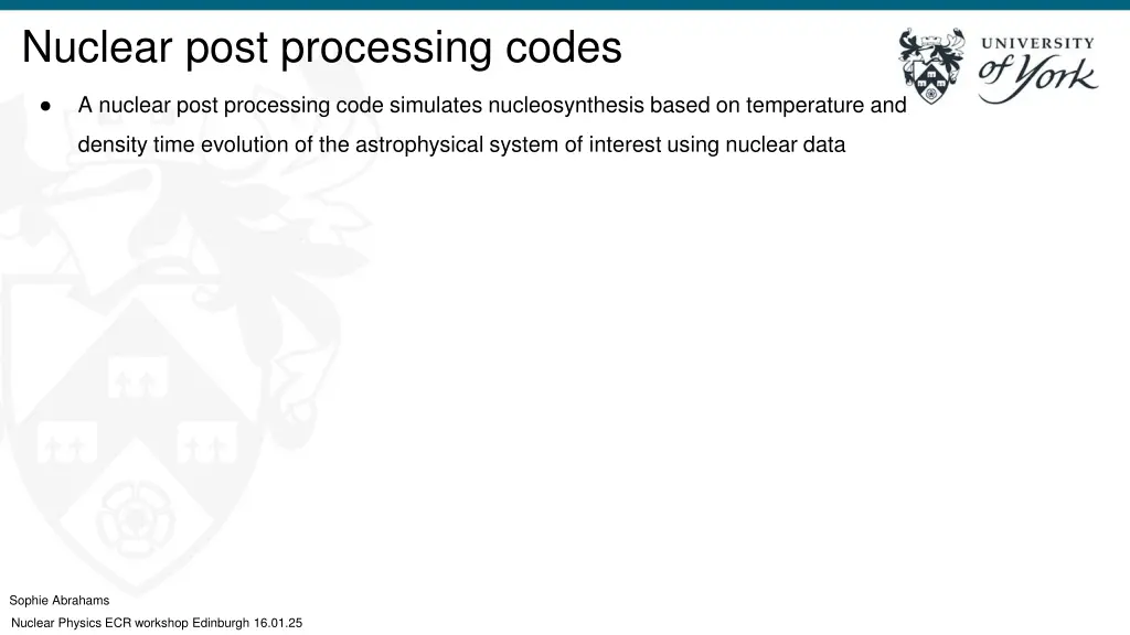 nuclear post processing codes