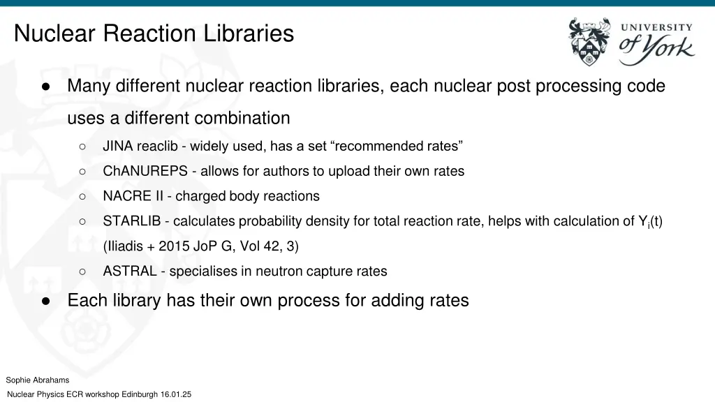 nuclear reaction libraries