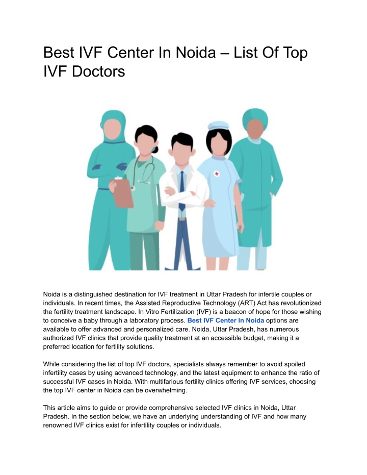best ivf center in noida list of top ivf doctors