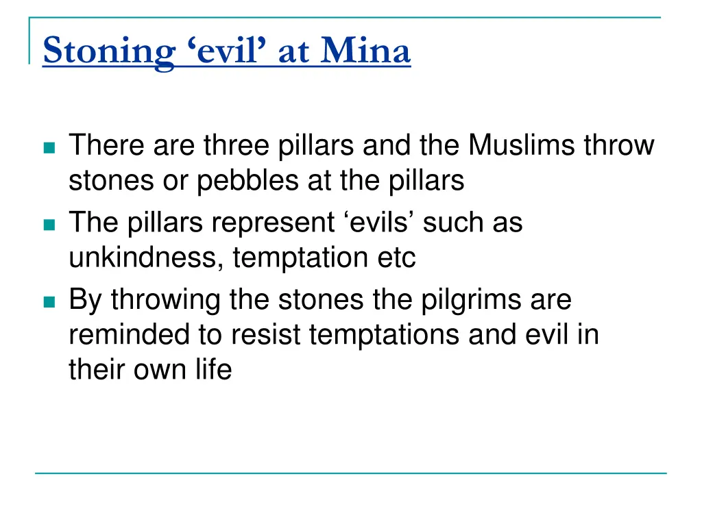 stoning evil at mina