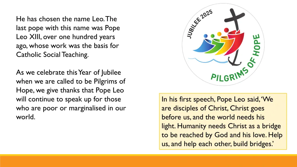 he has chosen the name leo the last pope with