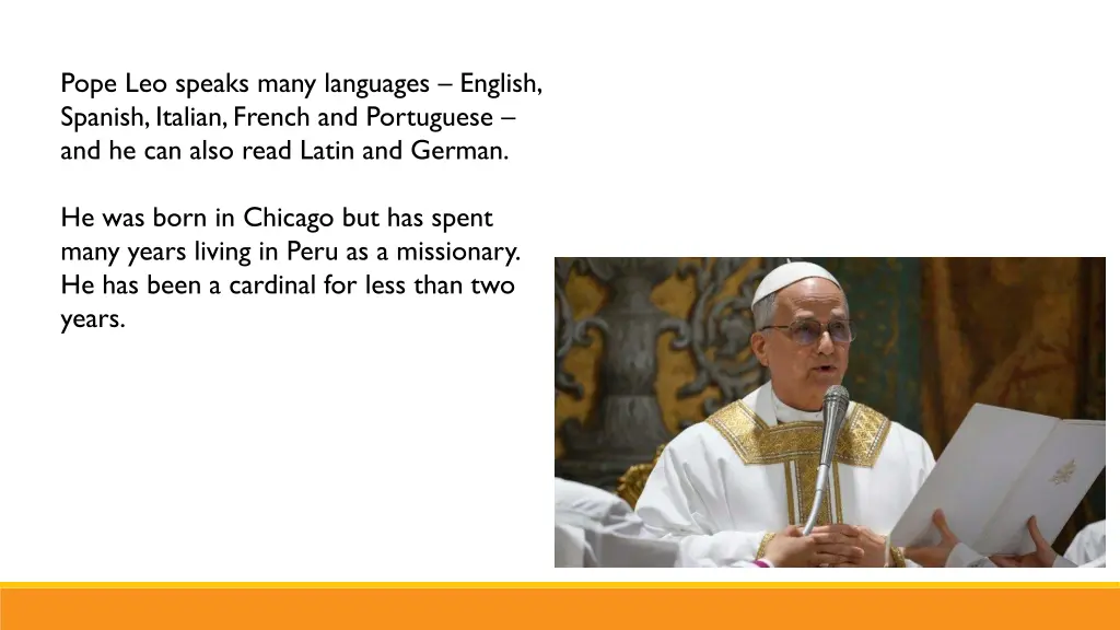 pope leo speaks many languages english spanish