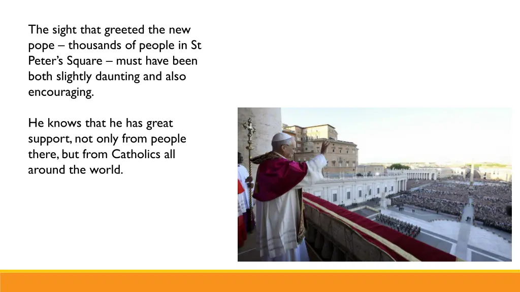 the sight that greeted the new pope thousands