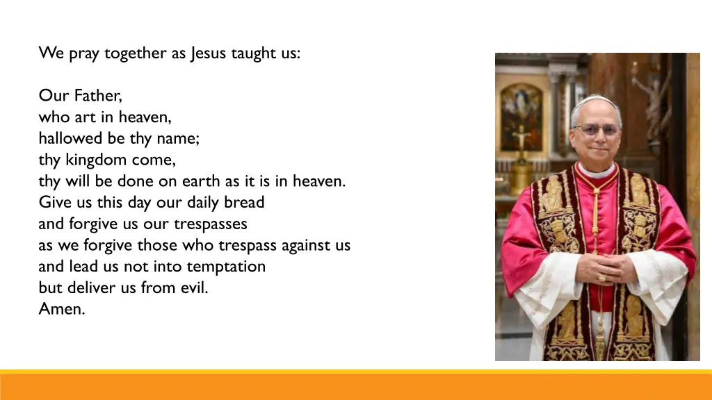 we pray together as jesus taught us