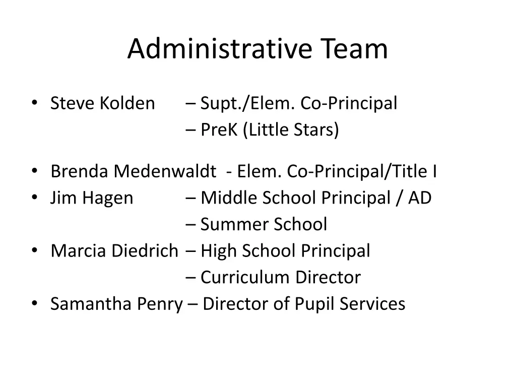 administrative team