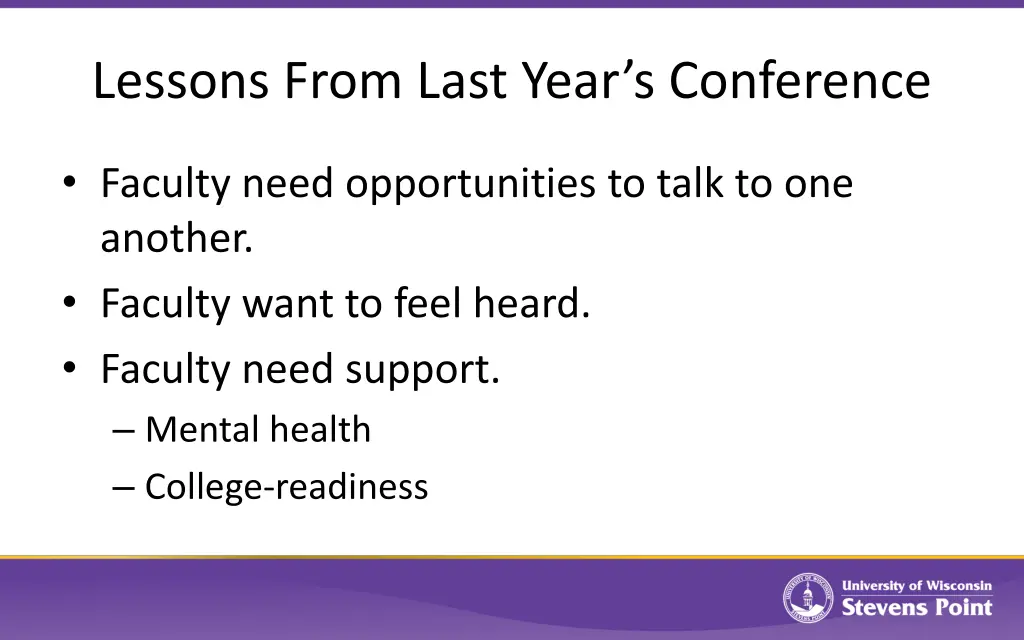 lessons from last year s conference