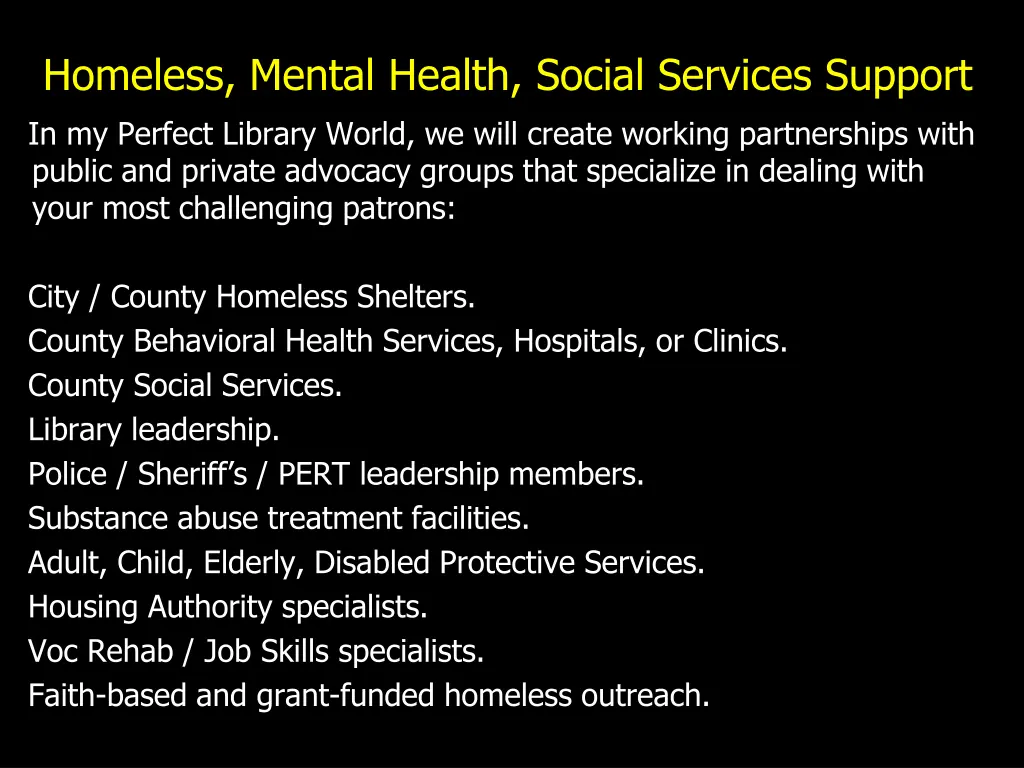 homeless mental health social services support