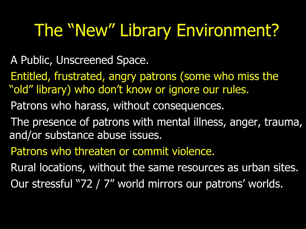 the new library environment