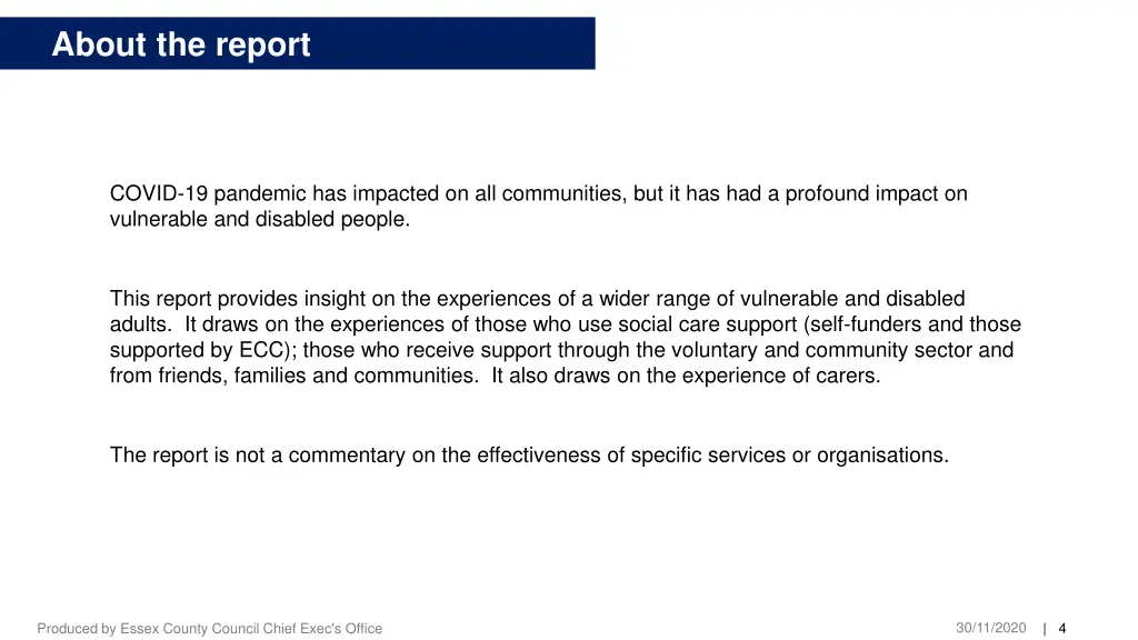 about the report