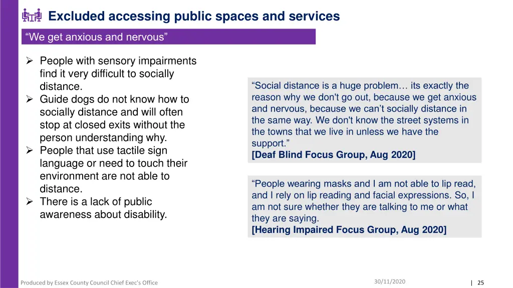 excluded accessing public spaces and services