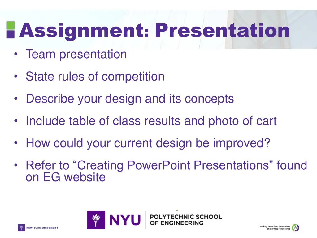 assignment presentation team presentation