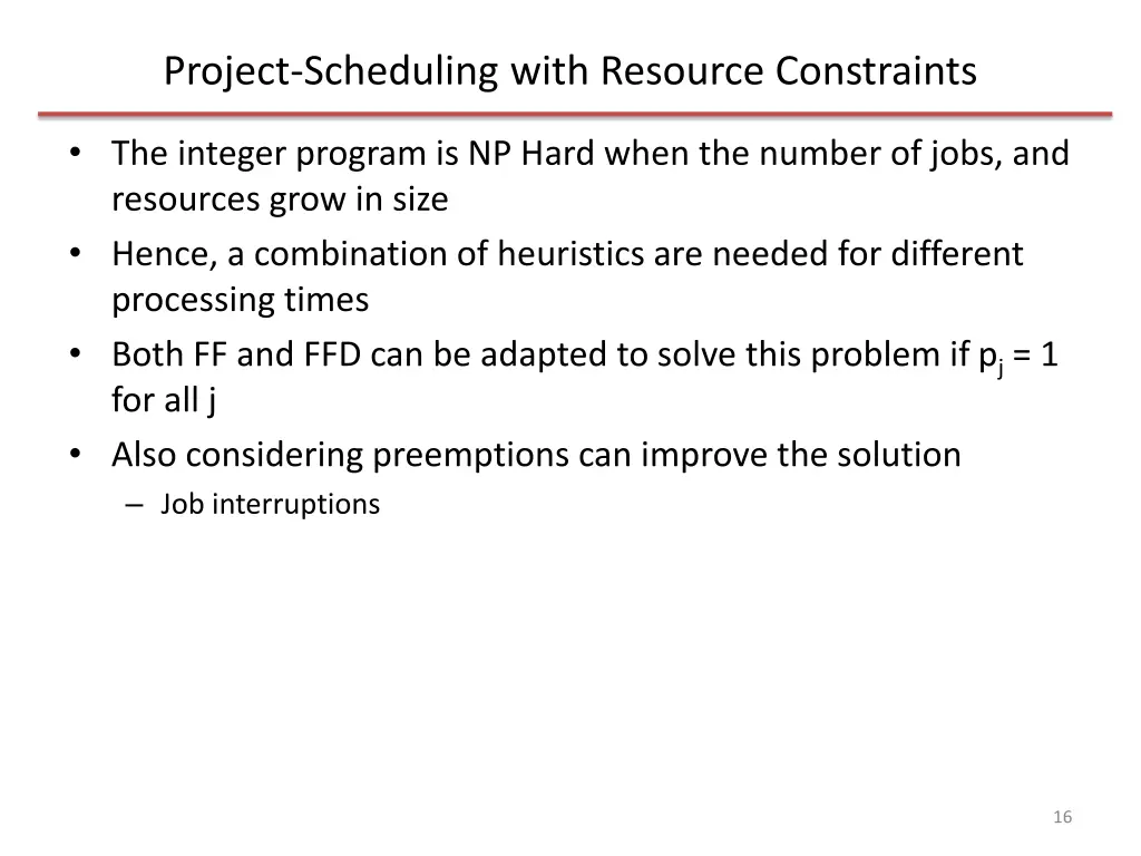 project scheduling with resource constraints 1