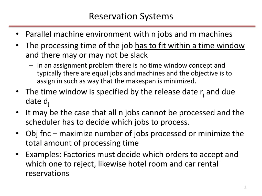 reservation systems