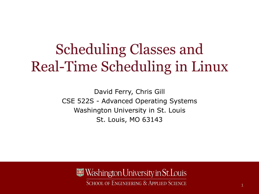 scheduling classes and real time scheduling