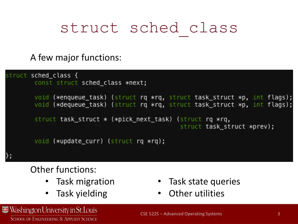 struct sched class