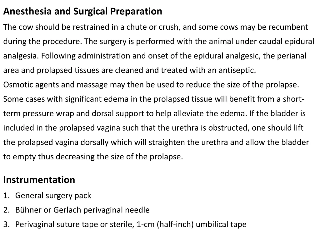 anesthesia and surgical preparation