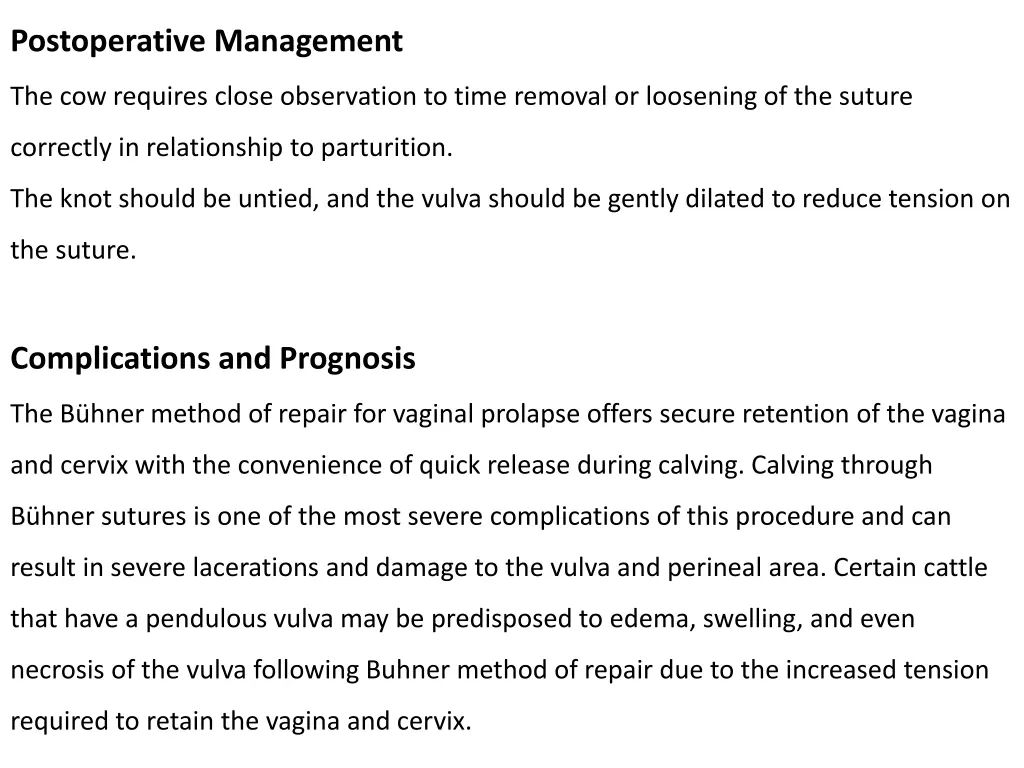 postoperative management