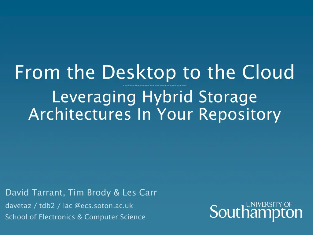 from the desktop to the cloud leveraging hybrid