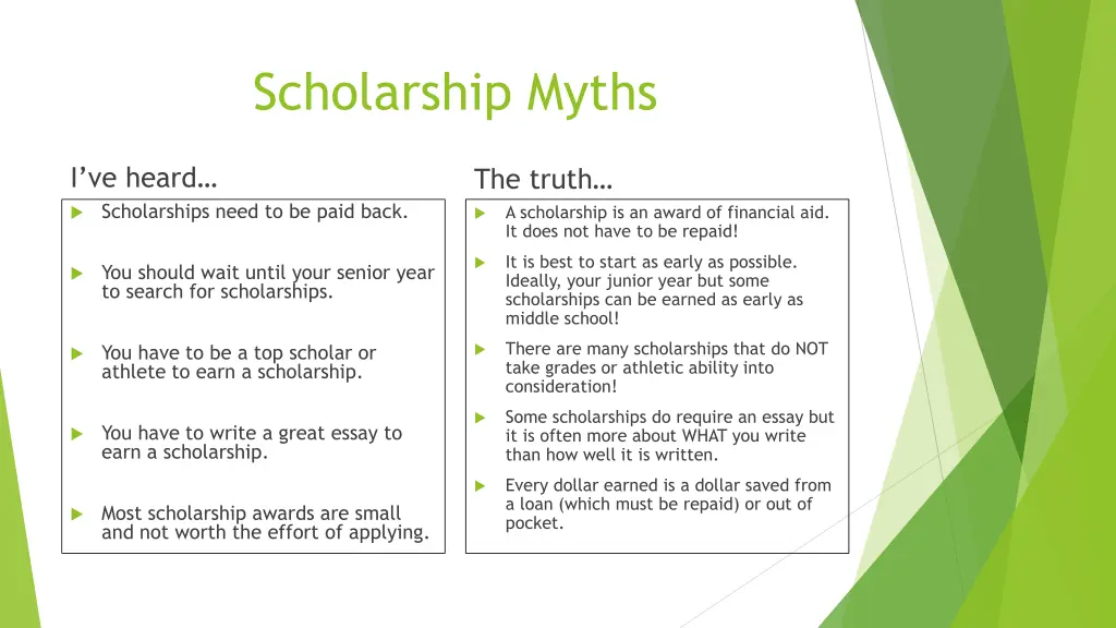 scholarship myths